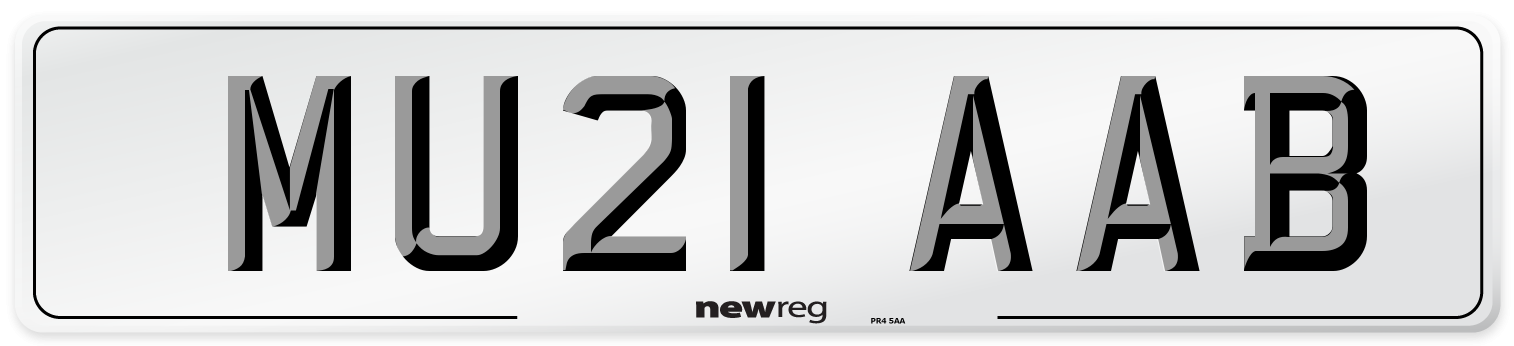 MU21 AAB Number Plate from New Reg